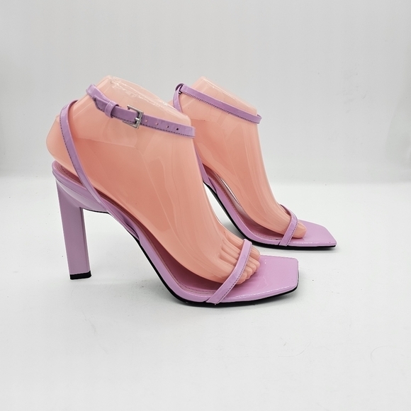 Marc Fisher Arthur Heeled Sandals Square Toe Ankle Strap Medium Purple Size 8 - Picture 8 of 14